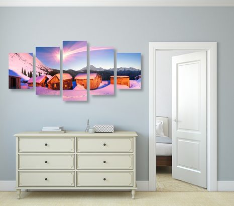 5-DELNA SLIKA ZASNEŽENA GORSKA VAS - SLIKE NARAVE IN POKRAJINE - SLIKE