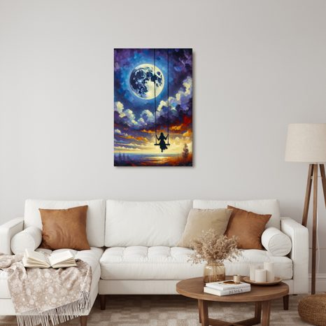 WANDBILD MÄDCHEN IM SCHEIN DES MONDLICHTS - WANDBILDER MOND - BILDER