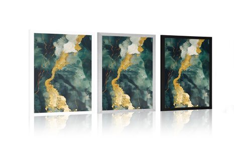 PLAKÁT ZELENÝ MRAMOR - MRAMOROVÁ ABSTRAKCE - PLAKÁTY