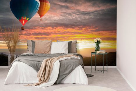 FOTOTAPETA PŘELET BALÓNŮ NAD HORAMI - TAPETY PŘÍRODA - TAPETY