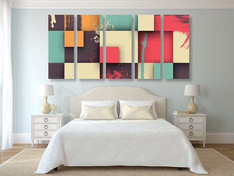 5-DÍLNÝ OBRAZ ABSTRAKTNÍ TEXTURA - ABSTRAKTNÍ OBRAZY - OBRAZY