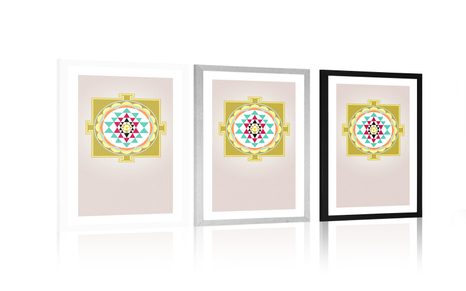 POSTER MIT PASSEPARTOUT UND MIT STILVOLLEM MUSTER - MOTIVE AUS UNSERER WERKSTATT - POSTER