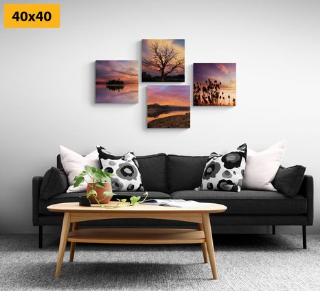 SET DI QUADRI – NATURA PIENA DI COLORI ROMANTICI - COLLEZIONI DI QUADRI - STAMPE E QUADRI