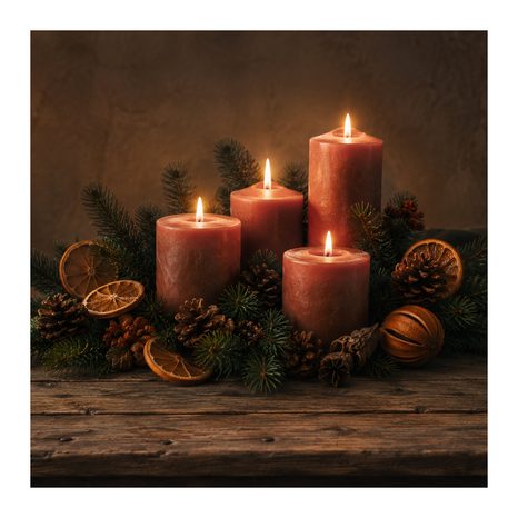 CANVASTAVLA VARM ADVENTSDEKORATION MED LJUS - JUL- OCH VINTERTAVLOR - TAVLOR
