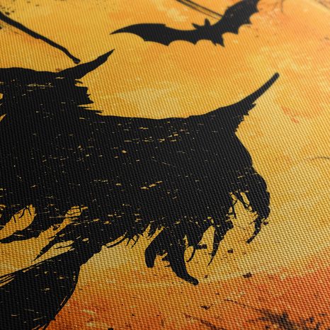 WANDBILD HEXE IM FLUG BEI MONDSCHEIN - HALLOWEEN- UND HORROR-BILDER - BILDER