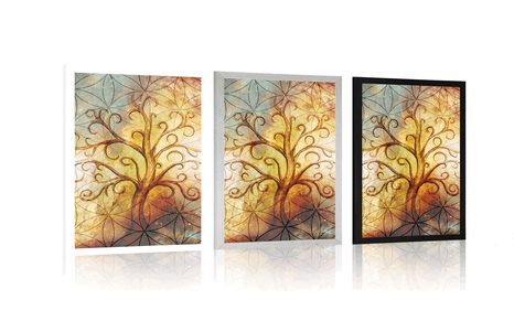 PLAKÁT STROM S KVĚTINOU ŽIVOTA - FENG SHUI - PLAKÁTY