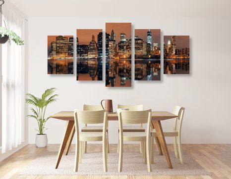5-CZĘŚCIOWY OBRAZ MIASTO MANHATTAN - OBRAZY MIASTA - OBRAZY