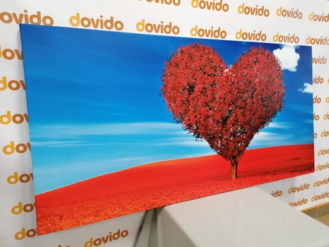 TABLEAU SUR TOILE – ARBRE MAGNIFIQUE EN FORME DE CŒUR - TABLEAUX D'AMOUR - TABLEAUX