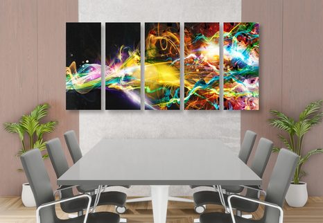 5-DIELNY OBRAZ EXPLÓZIA FARIEB - ABSTRAKTNÉ OBRAZY - OBRAZY