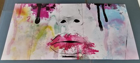 QUADRI 5 PEZZI – DONNA ALLA MODA - QUADRI DI PERSONE - STAMPE E QUADRI