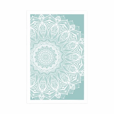 PLAKAT MANDALA HARMONIJE NA MODREM OZADJU - FENG SHUI - PLAKATI