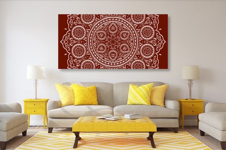 TABLOU MANDALA ETNICĂ FINĂ ÎN DESIGN VIȘINIU - TABLOURI FENG SHUI - TABLOURI