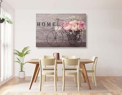 SLIKA ČUDOVITE ROŽE V VINTAGE VAZI Z NAPISOM - SLIKE Z NAPISI IN CITATI - SLIKE