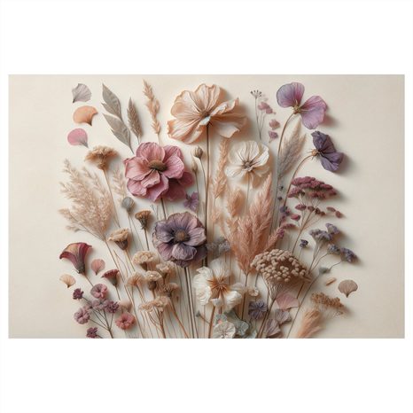 TABLEAU SUR TOILE – FLEURS VINTAGE SUR FOND CLAIR - TABLEAUX - 🔥 VENTE TOTALE