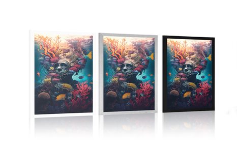 PLAKÁT SURREALISTICKÝ POTÁPĚČ - PODMOŘSKÝ SVĚT - PLAKÁTY