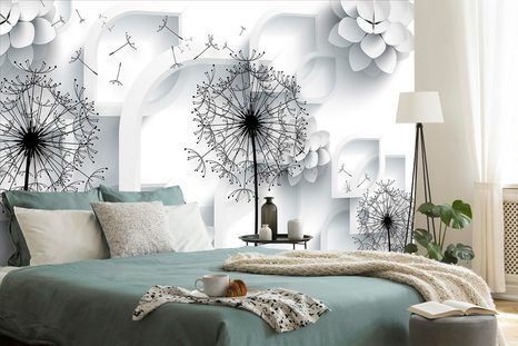 TAPETA PAMPELIŠKA V MODERNÍM PROVEDENÍ - ČERNOBÍLÉ TAPETY - TAPETY