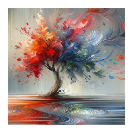 SLIKA APSTRAKTNO STABLO ŽIVOTA U POKRETU - SLIKE STABLA ŽIVOTA - SLIKE