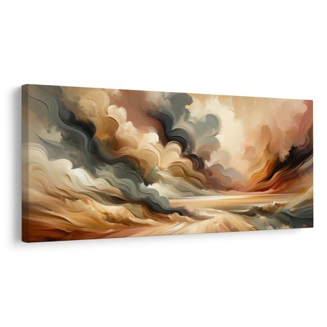 WANDBILD WIRBELNDE WOLKEN BEIM SONNENUNTERGANG - WANDBILDER ABSTRAKTE FORMEN - BILDER