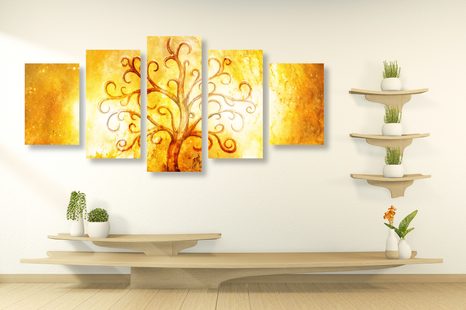 5-DÍLNÝ OBRAZ STROM ŽIVOTA - OBRAZY STROMY ŽIVOTA - OBRAZY