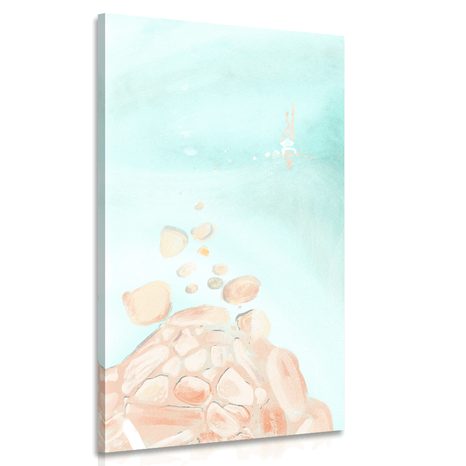 STAMPA SU TELA – DONNA SUL MARE APERTO - QUADRI ASTRATTO - STAMPE E QUADRI