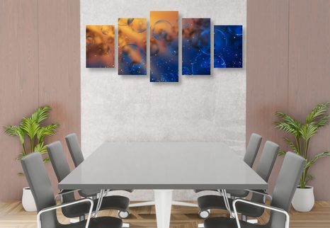 5-DÍLNÝ OBRAZ KOUZELNÉ BUBLINY - ABSTRAKTNÍ OBRAZY - OBRAZY
