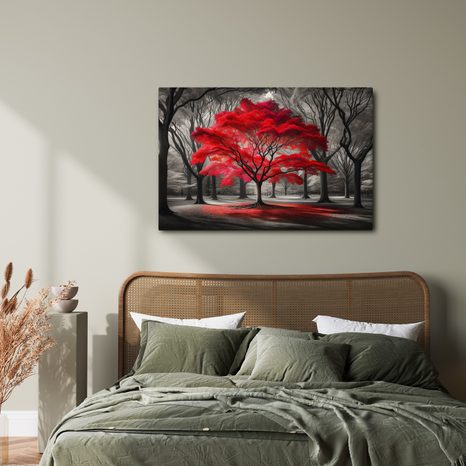 OBRAZ RUDÝ STROM ŽIVOTA V LESE - OBRAZY STROMY ŽIVOTA - OBRAZY