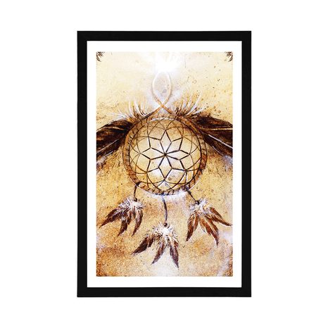 PLAKAT S PASPARTUOM INDIJANSKI HVATAČ SNOVA - FENG SHUI - PLAKATI