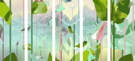 5-DELNA SLIKA ABSTRAKTEN RAJ - SLIKE DREVESA IN LISTI - SLIKE