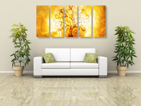 5-DÍLNÝ OBRAZ STROM ŽIVOTA - OBRAZY STROMY ŽIVOTA - OBRAZY