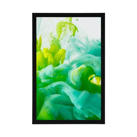 PLAKÁT INKOUST V ZELENÝCH ODSTÍNECH - ABSTRAKTNÍ A VZOROVANÉ - PLAKÁTY