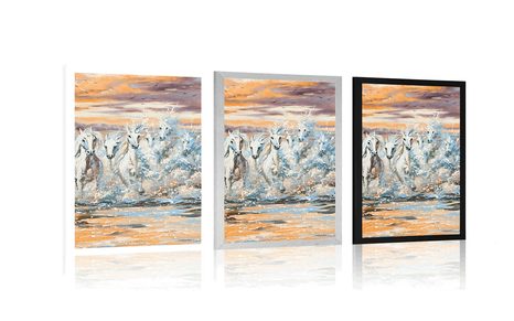 PLAKÁT KONĚ TVOŘENÉ VODOU - ZVÍŘATA - PLAKÁTY