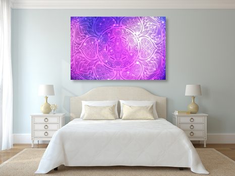 OBRAZ INDICKÁ MANDALA S GALAKTICKÝM POZADÍM - OBRAZY FENG SHUI - OBRAZY