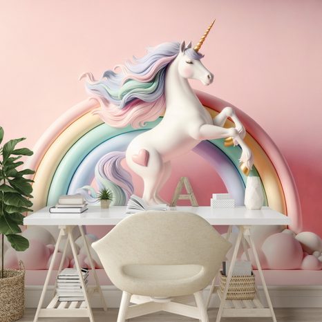 FOTOTAPETA PASTELOVÝ JEDNOROŽEC V DUZE - TAPETY - TOTÁLNÍ VÝPRODEJ 🔥