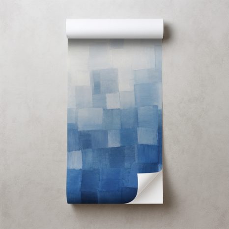 ZELFKLEVEND FOTOBEHANG ABSTRACTE BLAUWE GEOMETRISCHE VLAKKEN - FOTOBEHANG ABSTRACT - FOTOBEHANG