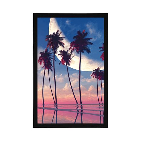 POSTER SUNSET OVER TROPICAL PALM TREES - NATURE - POSTERS