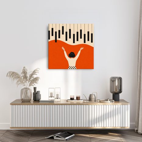 WANDBILD FRAUEN DIRIGIEREN KLAVIER - MUSIKBILDER - BILDER