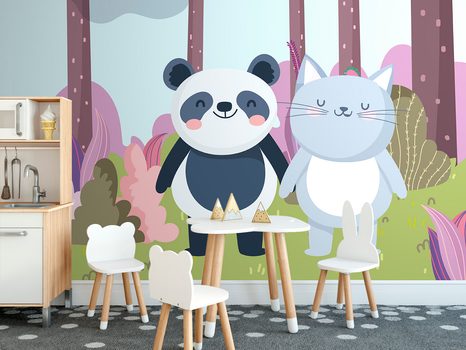 SAMOLEPÍCÍ TAPETA ZVÍŘÁTKA V LESE - SAMOLEPÍCÍ TAPETY - TAPETY