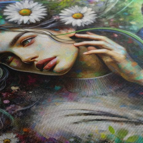 OBRAZ DÍVKA V KVĚTINOVÉM RÁJI - OBRAZY ŽENY - OBRAZY