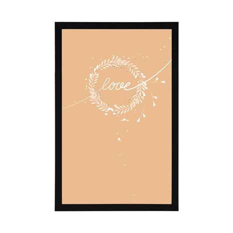PLAKÁT S NÁPISEM LOVE V MINIMALISTICKÉM PROVEDENÍ - MOTIVY Z NAŠÍ DÍLNY - PLAKÁTY