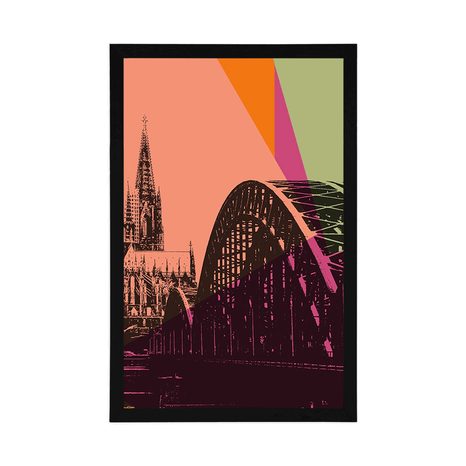 POSTER DIGITALE ILLUSTRATION DER STADT KÖLN - POP-ART - POSTER