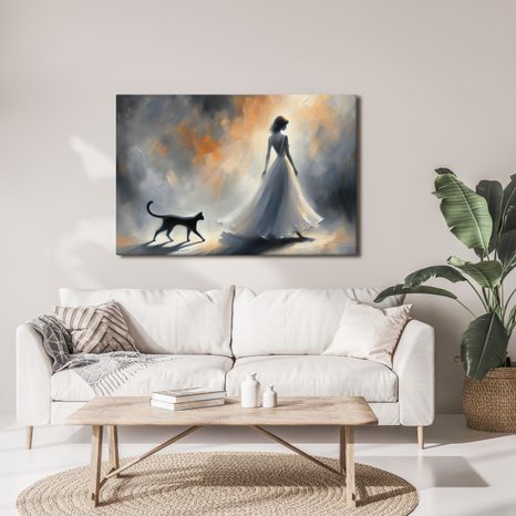 WANDBILD DAME IM NEBLIGEN LICHT - WANDBILDER FRAUEN - BILDER