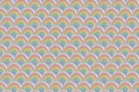 SAMOLEPÍCÍ TAPETA VESELÉ DUHOVÉ DOMEČKY - SAMOLEPÍCÍ TAPETY - TAPETY