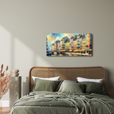 OBRAZ KAVÁRNY NA NÁBŘEŽÍ - OBRAZY MĚSTA - OBRAZY