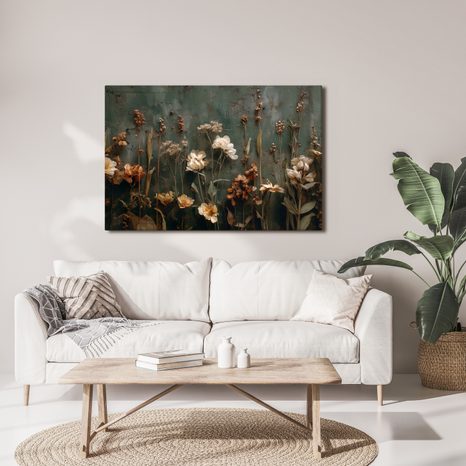 WANDBILD ROMANTISCHE TROCKENBLUMEN - BILDER BLUMEN - BILDER