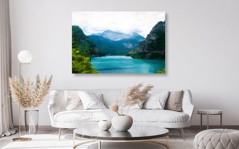 OBRAZ MALOVANÉ HORSKÉ JEZERO - OBRAZY PŘÍRODY A KRAJINY - OBRAZY