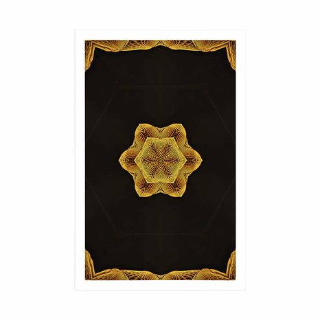 PLAKAT ZANIMLJIVA ZLATNA MANDALA - FENG SHUI - PLAKATI