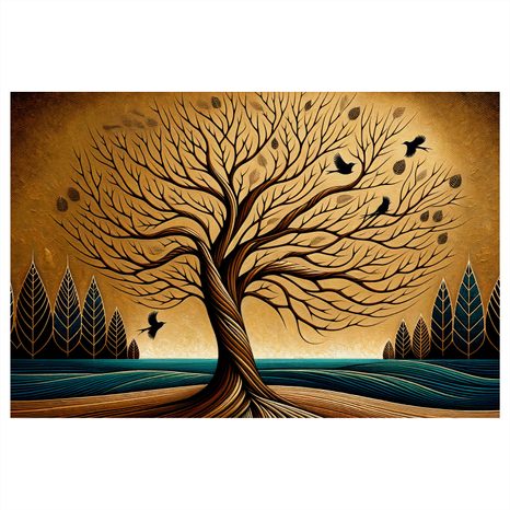 OBRAZ PODZIMNÍ STROM ŽIVOTA S PTÁKY - OBRAZY STROMY ŽIVOTA - OBRAZY