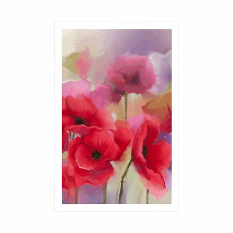 PLAKAT ČUDOVIT NASLIKAN MAK - ROŽE - PLAKATI