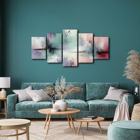 5-DÍLNÝ OBRAZ ABSTRAKTNÍ HARMONIÍ BAREV - ABSTRAKTNÍ OBRAZY - OBRAZY