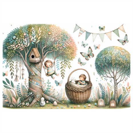 OBRAZ KOUZELNÝ SVĚT POD STROMEM SNŮ - DĚTSKÉ OBRAZY POHÁDKOVÉ BYTOSTI - OBRAZY